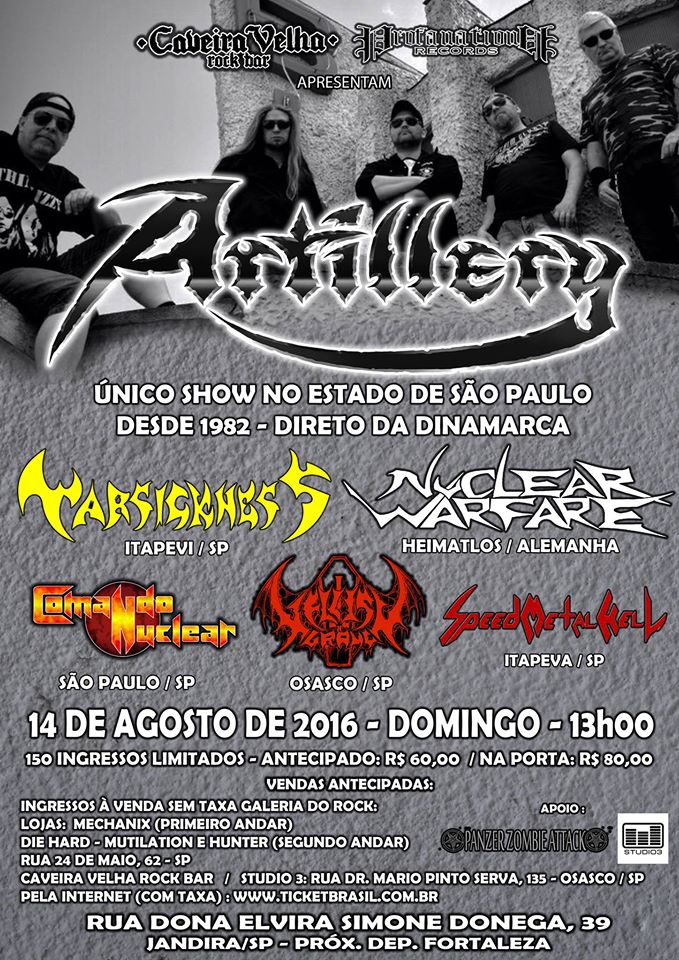 Artillery flyer Brasil 2016